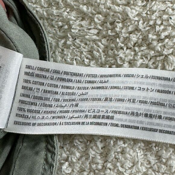 Abercrombie and Fitch shirt womens Sz Small snap front army green shacket cotton - Picture 10 of 11